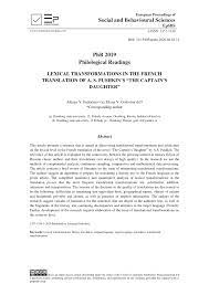 Open_in_new lien vers parliament of canada. Pdf Lexical Transformations In The French Translation Of A S Pushkin S The Captain S Daughter