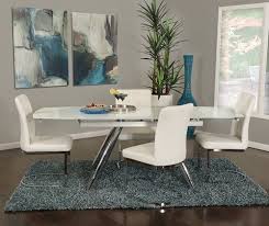 Modern Self Storing Double Extension Dining Table Of Tempered Super White Starphire Glass And Sloping Dining Room Sets Fabric Dining Chairs 5 Piece Dining Set