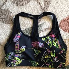 Everlast Black Floral Sports Bra Size Medium