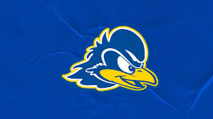 Only use the logo in white on a blue (diapositive colours) or transparent background if necessary, e.g. Softball University Of Delaware Athletics