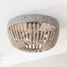 Four chairs furniture recommends placing it in your entryway or bedroom. Aged Wood Beaded Ceiling Light In 2021 Wood Bead Chandelier Beaded Light Fixture Flush Mount Ceiling Lights