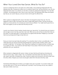 Walker, ceo and lead publicist of walker + associates make sure they understand what you just told them. When Your Loved One Has Cancer What Do You Do