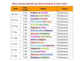 The 2018 fifa world cup qualification process was a series of tournaments organised by the six fifa confederations to decide 31 of the 32 teams which would play in the 2018 fifa world cup, with russia qualifying automatically as hosts. Learn New Things Men S Hockey World Cup 2018 Schedule Time Table
