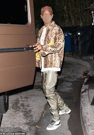 Travis scott in baggy clothes : Travis Scott Rocks A Leopard Jacket As He Is Seen Leaving Dinner Past Midnight In West Hollywood Readsector