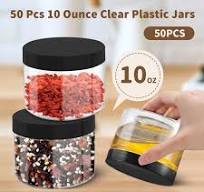 Amazon.com: ZISDHNEO 50 Pcs 10 Oz Plastic Jars with Lids ...