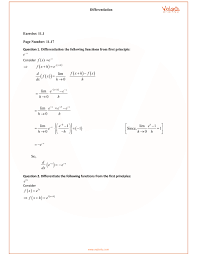 Worksheets are math 171, 03, math 1a calculus work, derivatives, 04, work more di erentiation, derivatives using. Rd Sharma Class 12 Maths Solutions Chapter 11 Differentiation