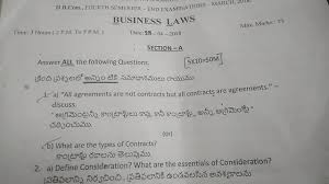 Degree 2nd Year 4th Sem B Com Business Laws Important Questions Youtube