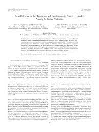 Pdf Mindfulness In The Treatment Of Posttraumatic Stress Disorder Among Military Veterans