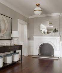 Platinum Gray Grasscloth Wallpaper With Wainscoting Transitional Entrance Foyer Grey Grasscloth Wallpaper Grasscloth Wallpaper Wallpaper Bedroom