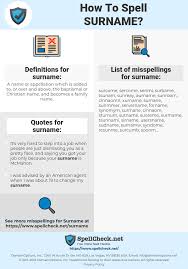 Want to know the worldwide geographical distribution of your surname?here you will find the distribution of your surname sorted by countries! How To Spell Surname And How To Misspell It Too Spellcheck Net