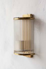 Traditional Brass Glass Tube Pillar Wall Light Rockett St George Brass Wall Light Wall Lights Hallway Wall Lights