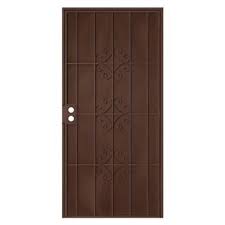 Unique Home Designs 36 In X 80 In Del Flor Copper Surface Mount Outswing Steel Security Door Wi Steel Security Doors Unique House Design Security Door Design