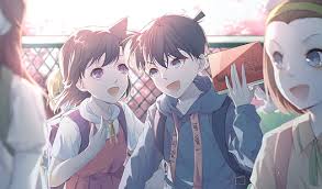 In the detective conan movie the lost ship in the sky, kaito kid pretends to be shinichi to convince ran not to turn him in. Hd Wallpaper Anime Detective Conan Couple Kiss Love Ran Mouri Shinichi Kudo Wallpaper Flare