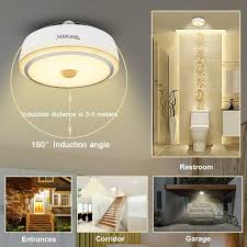 Texsens Led Motion Sensor Stair Ceiling Light 12w E26 Automatic Switching Indoor Flood Light Bulb Warm White Motion Lights Indoor Motion Sensor Lights Indoor Motion Sensor Lights