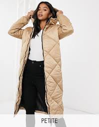 Up your outerwear game with this versatile longline coat. Brave Soul Petite Jaz Satin Longline Puffer Jacket In Camel Saluscampusdemadrid