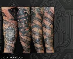 Black And Grey American Flag Sleeve Tattoo Pin On Family Tattoos