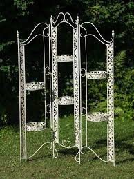 Paravent Pergola Rankhilfe Blumenampel Blumentopf 16kg Eisen Antik Stil Weiss Blumen Lichter Rankhilfe Blumentopf