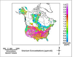 Uranium itself is not very radioactive, as produced from newly mined ore it can be safely handled without radiation shielding. Map Of Natural Radioactivity