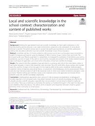 Faceți căutări pe acest blog. Pdf Local And Scientific Knowledge In The School Context Characterization And Content Of Published Works