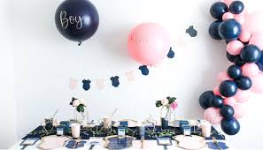 Gold foiled about to pop baby shower banner$8.99. Navy Blush Gender Reveal Fun365