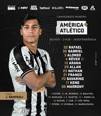 O clube atlético mineiro (conhecido apenas por atlético e cujo acrônimo é cam) é um clube brasileiro de futebol sediado na cidade de belo horizonte, minas gerais. Atletico On Twitter Galo Escalado Confira Nossa Escalacao Para O Jogo De Volta Da Semifinal Do Campeonato Mineiro Contra O America Vamos Galo Afcxcam Https T Co C0oiuvyhnl
