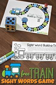Free Train Sight Words Game This Free Printable Game Is A Fun Way For Preschool Kind Sight Words Kindergarten Sight Word Games Kindergarten Sight Word Games