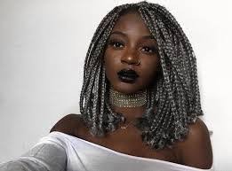 Black And White Braids On Dark Skin Image Result For Silver Braids On Dark Skin Bob Braids Bob Braids Hairstyles Box Braids Hairstyles