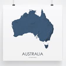 Australia Map 3d Midnight Blue Midnight Blue Australia Map Midnight