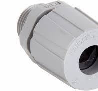 Liquid Tight Cord Connector: Nylon, 3/8 in MNPT, 0.25 in to 0.31 in, Gray,  1 9/16 in Overall Lg