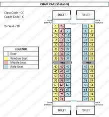 Seat Map Of Chair Car Cc Shatabdi
