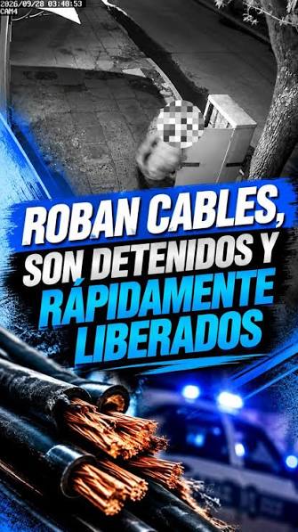 Robaron cables y fueron liberados