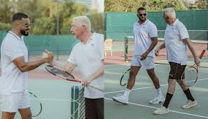Boris becker commented on the attractiveness of a wimbledon player's fiancee the pundit, 53, had spotted hungarian marton fucsovics' partner in the stands as anett boszormenyi, 29, flashed up on. Founder Of Plt Played A Friendly Match With Professional Tennis Player Boris Becker In Dubai Lovin Dubai