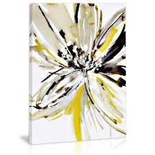 Black And White Flower Canvas Wall Art Black And White Yellow Abstract Flower Wall Art Decor Canvas Painting Kitchen Prints Pictures For Home Living Dining Room Flower Wall Art Decor Flower Wall Art Abstract Flowers