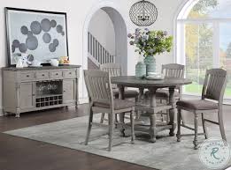 The extendable round table have prime qualities and discounts modern high quality mdf extending round dinning room set extendable 6/8 seat dining table and chairs adjust to square table. Lorraine Distressed Gray Round Counter Height Dining Table From Avalon Furniture Coleman Furniture