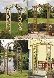 Whether you choose wooden trellis arches to support colourful climbing plants or a stylish garden. Curved Top Wooden Garden Arch Trellis Sides Timber Wood Treated Against Rot Ebay