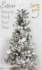 Easier Way To Flock A Christmas Tree Using Spray Paint Diy Christmas Tree Ornaments Christmas Tree Painting Rose Gold Christmas Tree