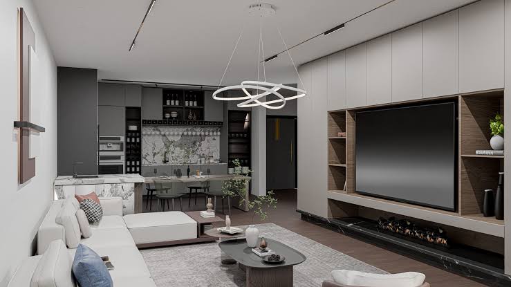 Modern Open-Plan Living Space, AI generated
