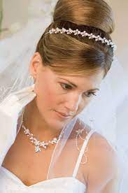 Wedding Hairstyle With Tiara Bridal Hair Veil Short Hair Updo Bridal Hair