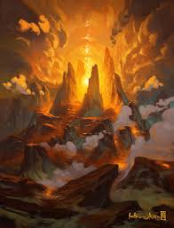 mountain of fire by anthony avon fantasy landscape landscape art dark fantasy art