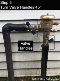 If the bucket fills, turn the drain off, empty the bucket, reseat the bucket and turn the valve back on until all the water is drained. How To Winterize Your Pressure Vacuum Breaker Mike Ball Irrigation Landscape Lighting