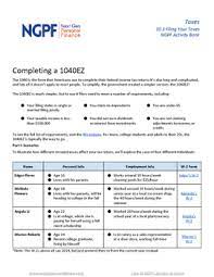 Complete a 1040 form for individuals with a variety of backgrounds and personal situations (dependent vs. Personal Finance Project Completing A 1040ez By Next Gen Personal Finance