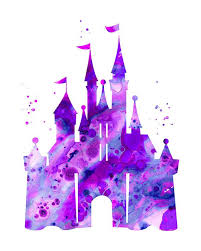 Purple Cinderella Castle Print Disney Castle Princess Castle Etsy Castle Silhouette Disney Castle Silhouette Disney Castle