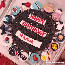 Happy Birthday Rajesh Video And Images Happy Birthday Cake Images Happy Bday Cake Happy Birthday Cake Pictures