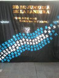 | decoracion telon 20 de junio dia de la bandera argentina Manualidades Del Dia De La Bandera Argentina Adornos Souvenirs Y Banderas Informacion Imagenes