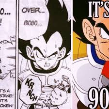Yeah he does, but the iconic one comes from ocean dub. Manga Vs Anime Comparison It S Over 9000 Dragon Ball Z Manga Amino