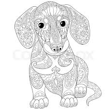 Stock Vector Of Zentangle Stylized Cartoon Dachshund Dog Isolated On White Background Hand Drawn Sk Dog Coloring Page Animal Coloring Pages Dachshund Colors