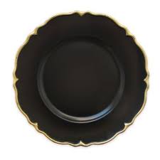 Black And Gold Charger Plates Elle Decor Scalloped Charger Plates In Black Gold Set Of 4 Charger Plates Elle Decor Gold Set