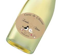 Où acheter le champagne pour mon mariage. Etiquette Bouteille Vin Champagne Forme Ovale Grenoble Amalgame Imprimeur Graveur