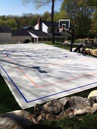 In basketball, the basketball court is the playing surface, consisting of a rectangular floor, with baskets at each end. Backyard Basketball Court Concrete Minimalistisch Garten New York Von Sportprosusa Inc Houzz