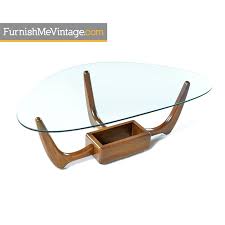 Adrian pearsall coffee table for sale. Adrian Pearsall Solid Oak Glass Top Coffee Table With Planter